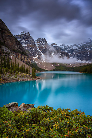 Stormy day at Moraine Lake